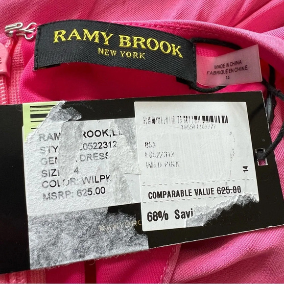 New! Ramy Brooks Gemma dress in wild pink maxi 17488 - Picture 9 of 13